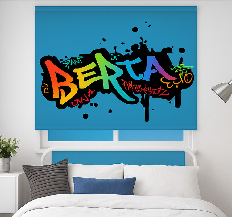 Custom colorful graffiti kids roller blind - TenStickers