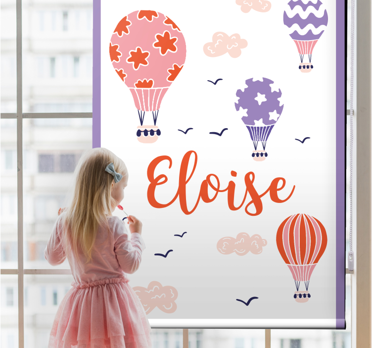 Custom hot air balloons kids roller blind - TenStickers