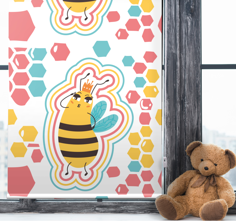 Cute Bee Character animal roller blind - TenStickers