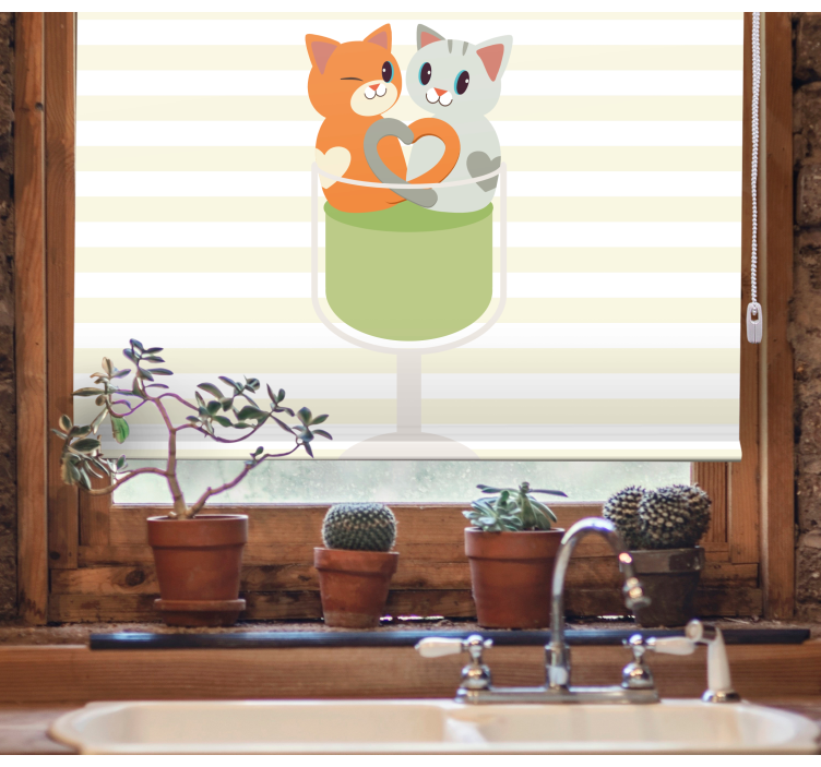 Cute Cat Companions animal roller blind - TenStickers