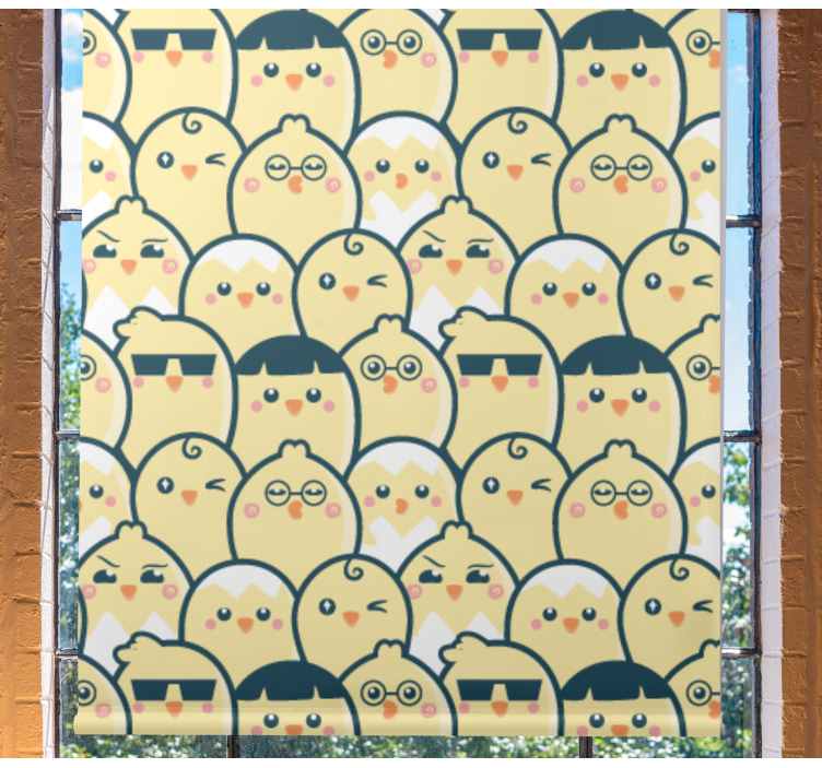 Cute Chick Faces animal roller blind - TenStickers