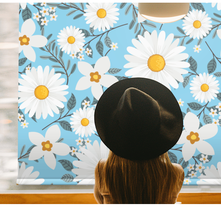 Daisies Blooming Bright roller blind flowers - TenStickers