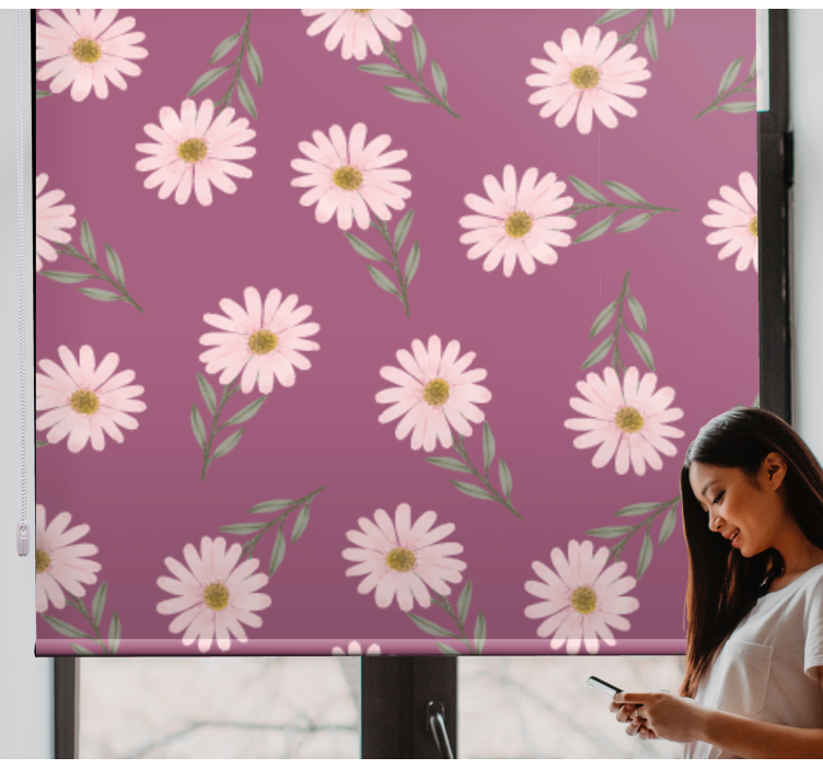 Daisy Floral Theme roller blind flowers - TenStickers