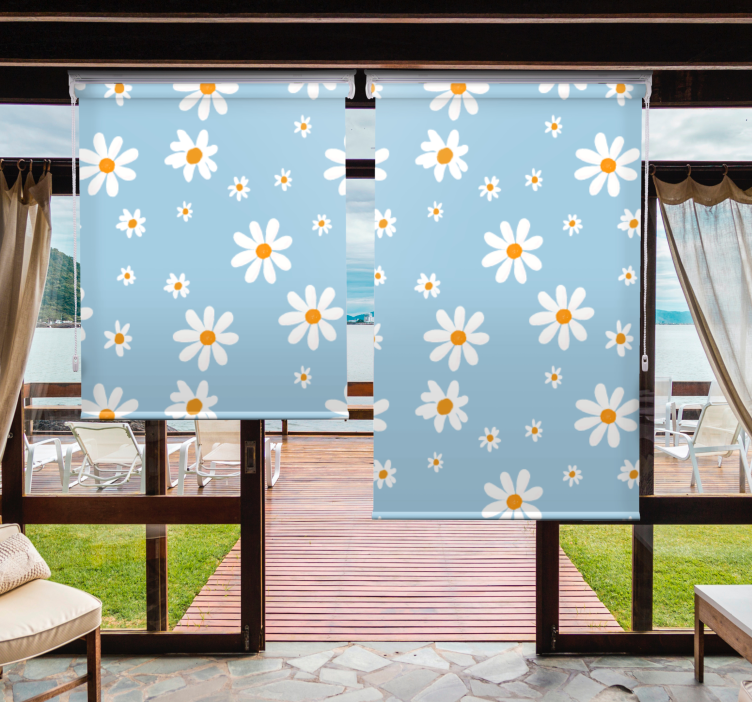 Delicate Daisy Patterns roller blind flowers - TenStickers