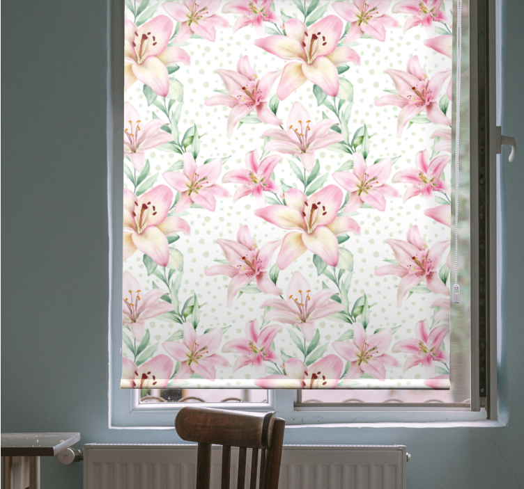 Delicate Floral Elegance roller blind flowers - TenStickers