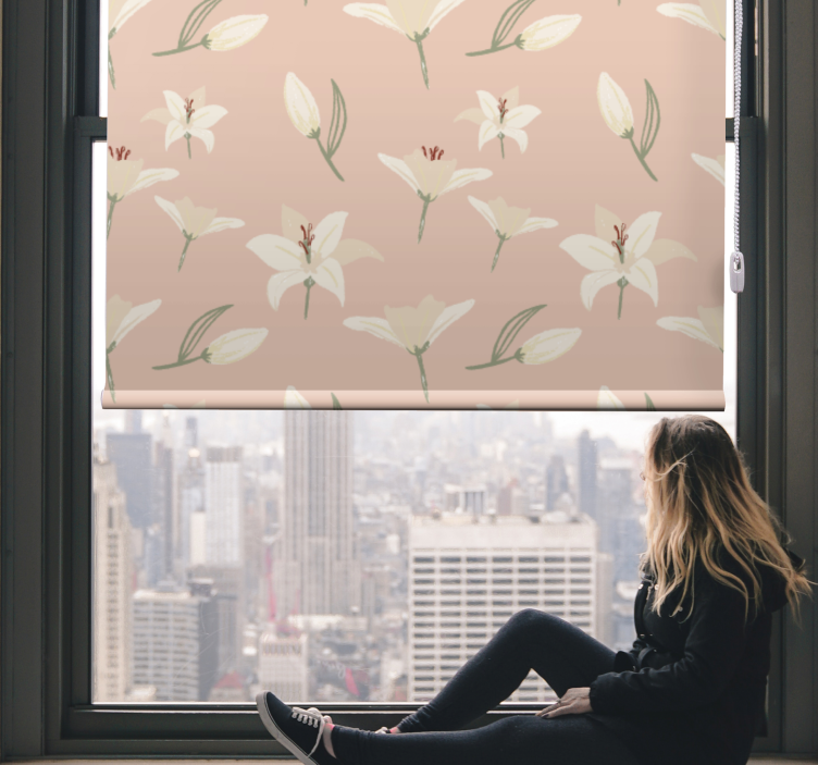 Delicate Floral Pattern roller blind flowers - TenStickers