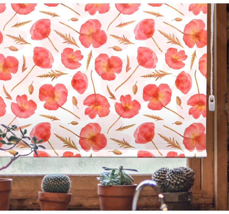 Delicate floral patterns roller blind flowers - TenStickers