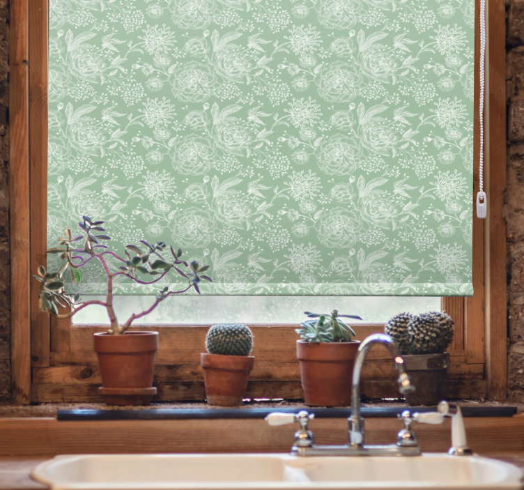 Delicate Plant Elements roller blind flowers - TenStickers
