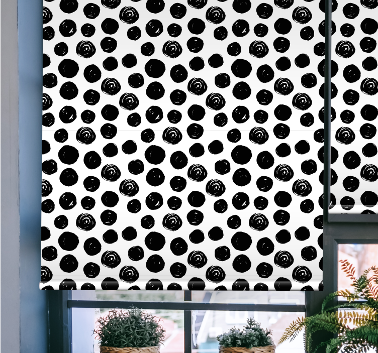 Dotted Black Patterns textured roller blind - TenStickers