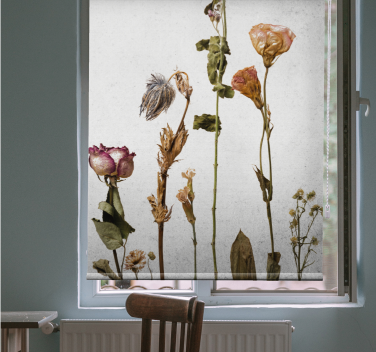 Dried Flower Arrangement roller blind flowers - TenStickers