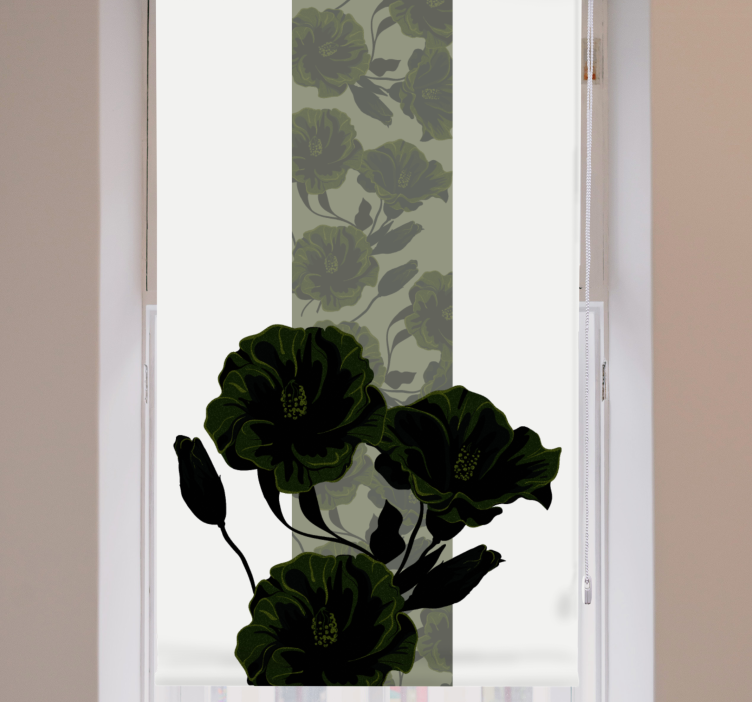 Green rose arrengment roller blind flowers - TenStickers