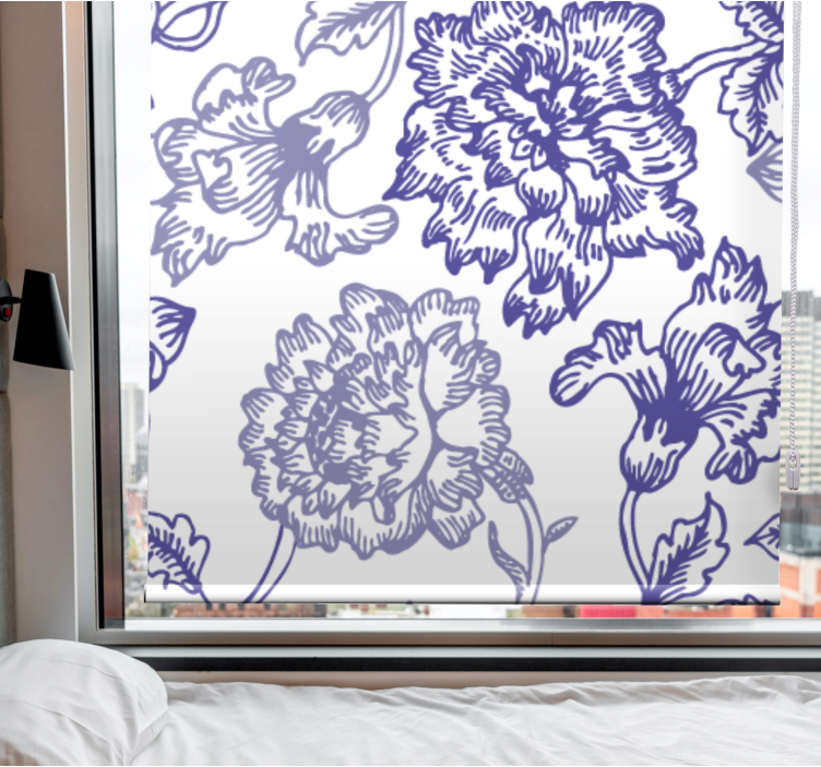 Elegant Floral Theme roller blind flowers - TenStickers