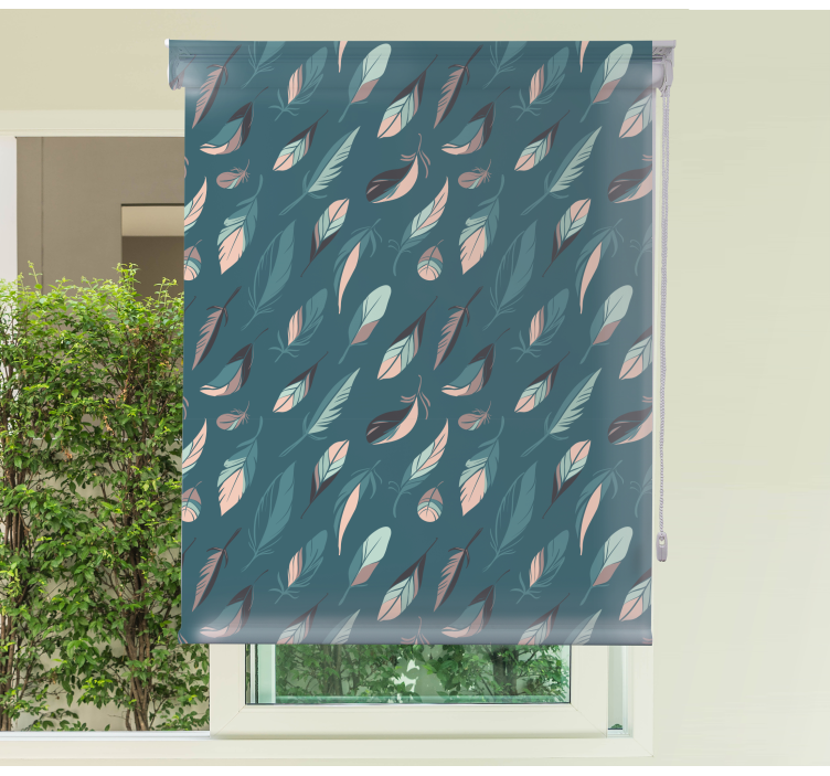 Elegant Leaf Patterns roller blind flowers - TenStickers