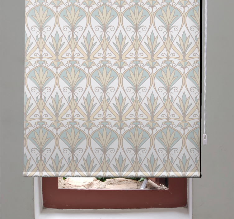 Grey plant motif elegant roller blind - TenStickers