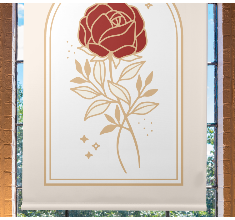 Beige arched rose elegant roller blind - TenStickers