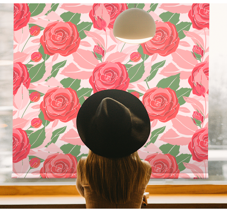 Elegant Rose Pattern roller blind flowers - TenStickers