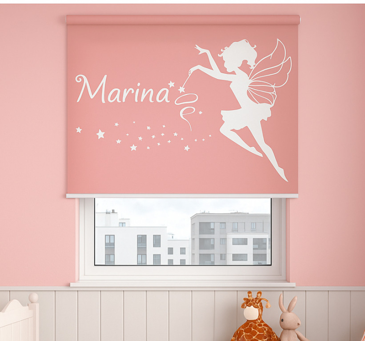 Fairy with name kids roller blind - TenStickers