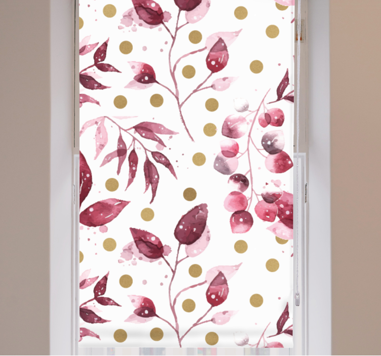 Floral Dot Pattern roller blind flowers - TenStickers