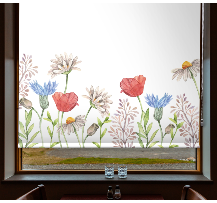 Floral Meadow Design roller blind flowers - TenStickers