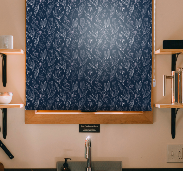 Floral Motif Elegance roller blind flowers - TenStickers