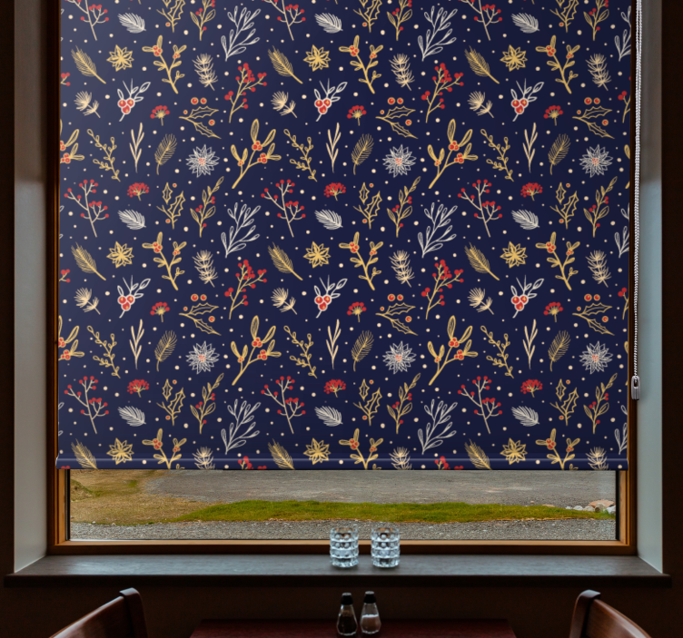 Floral Nature Pattern roller blind flowers - TenStickers