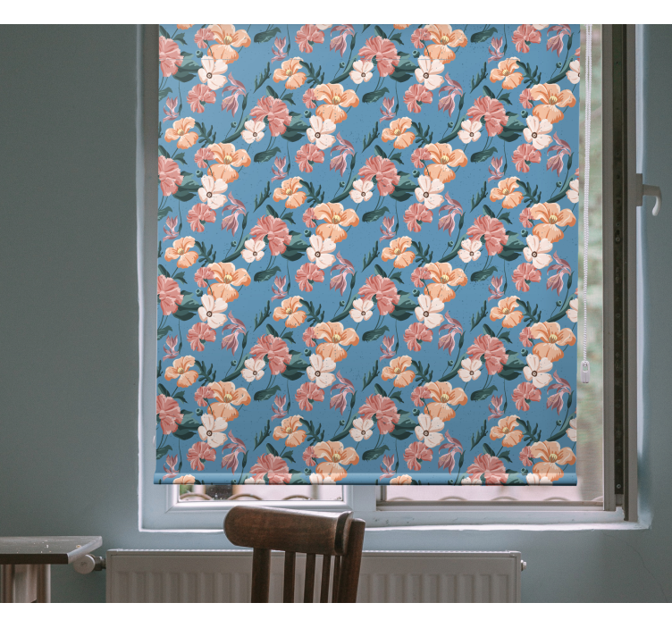 Floral Pattern Delight roller blind flowers - TenStickers