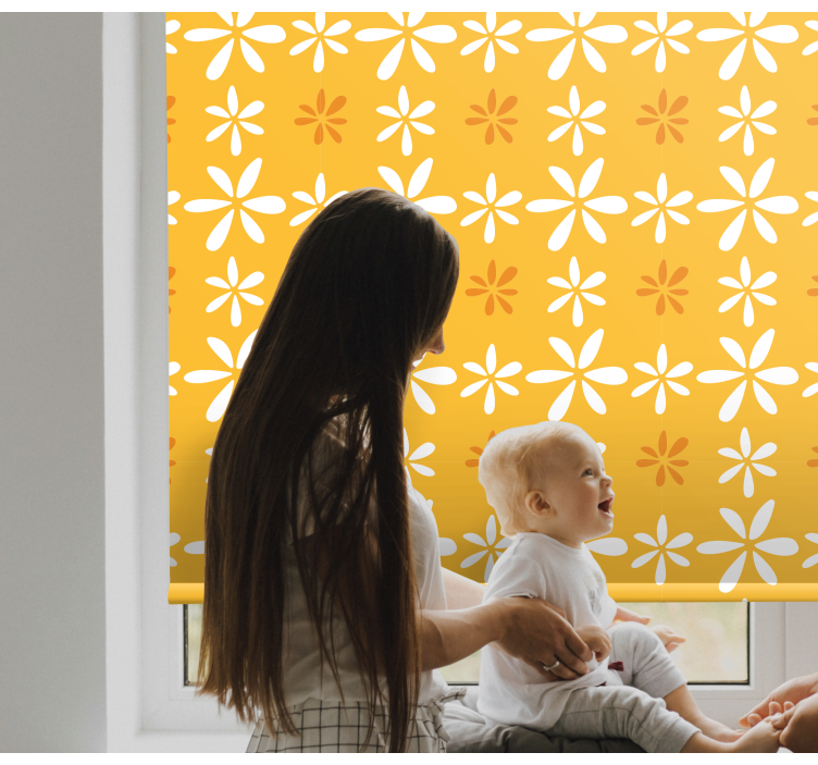 Floral Sunshine Pattern roller blind flowers - TenStickers