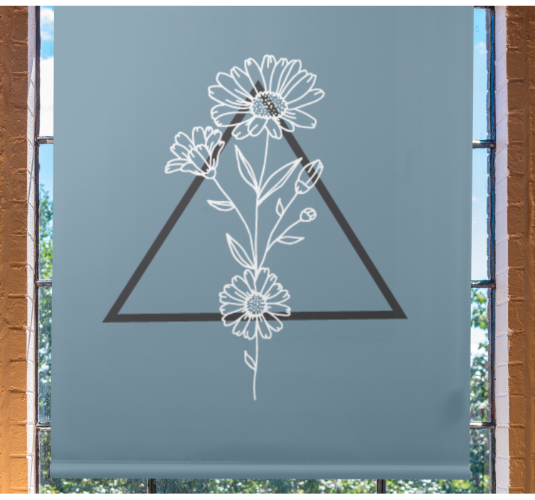 Elegant triangle motif roller blind flowers - TenStickers