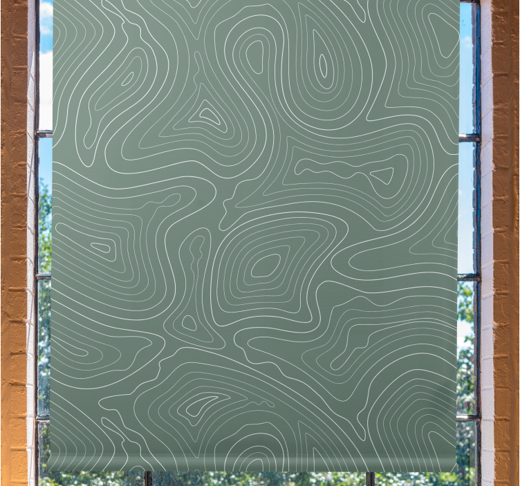 Fluid Topography Lines textured roller blind - TenStickers