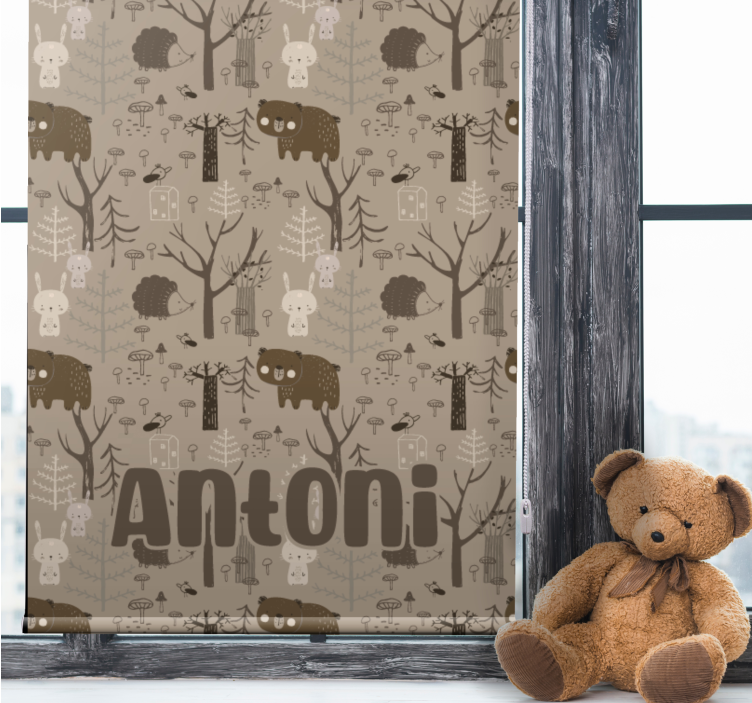 Forest animal theme kids roller blind - TenStickers