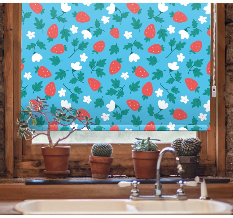 Roller blind fruits fresh strawberry design - TenStickers