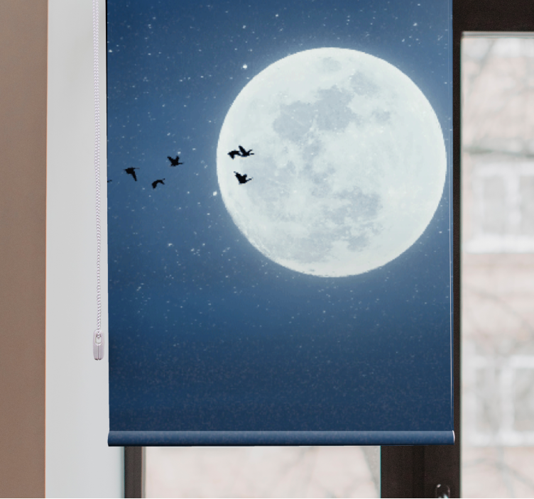 Full moon and sky Original roller blind - TenStickers