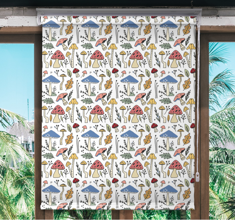 Fungi and Flora roller blind flowers - TenStickers