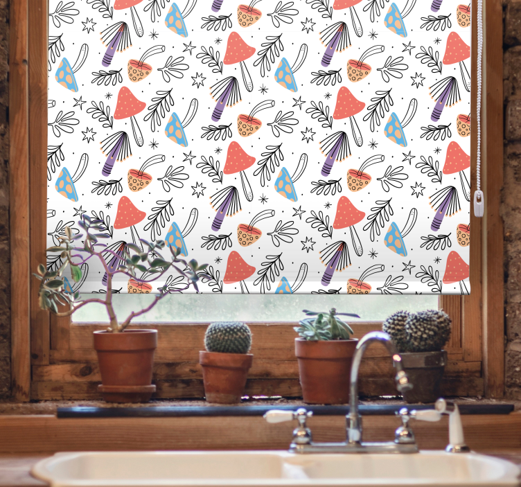 Funky Floral Design roller blind flowers - TenStickers