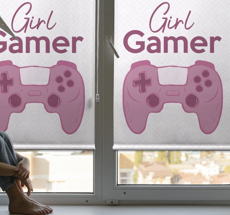 Girl Controller geek roller blind - TenStickers