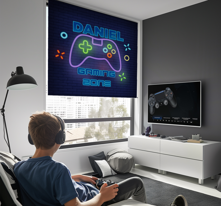Gaming zone custom printed window shade - TenStickers