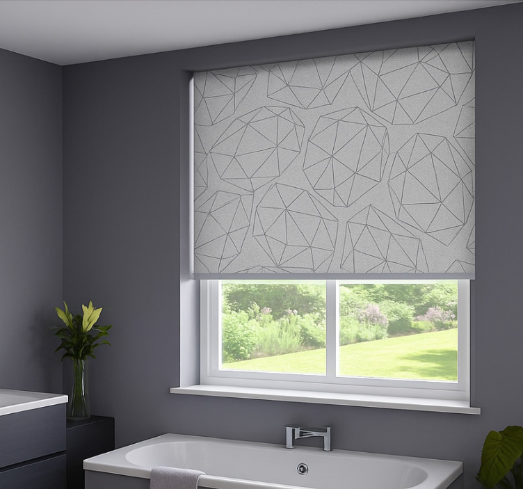 Gemstone silver gloss bathroom roller blind - TenStickers