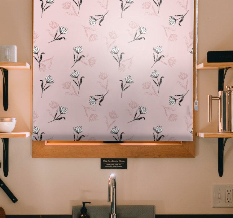 Gentle Blossom Motif roller blind flowers - TenStickers