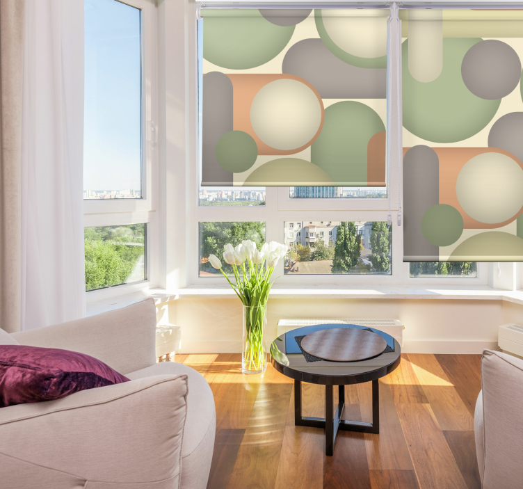 Geometric Circle Arrangement modern roller blind - TenStickers