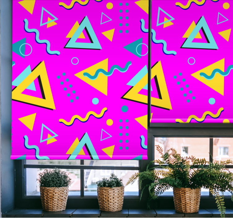 Retro triangles pattern vintage roller blind - TenStickers