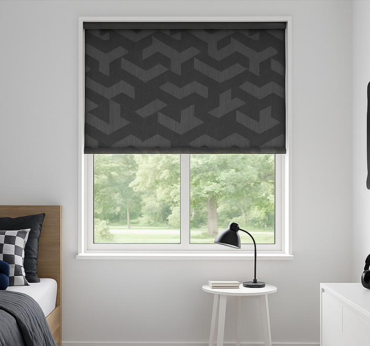 Geometric dark forms teenage roller blind - TenStickers