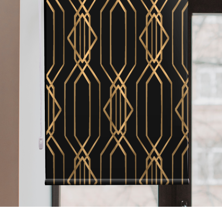 Geometric gold patterns elegant roller blind - TenStickers