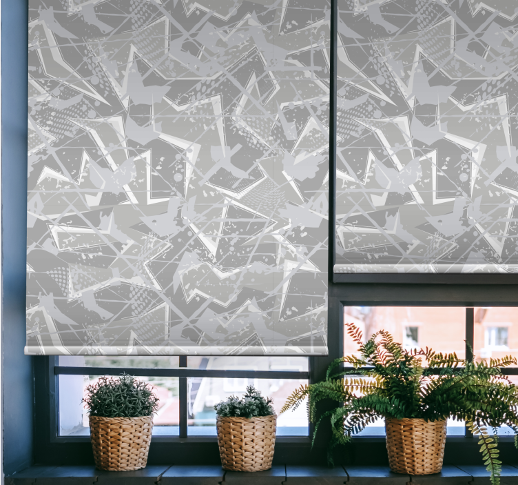 Geometric Grey Patterns textured roller blind - TenStickers