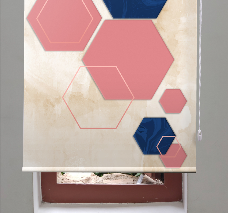 Geometric Hexagon Pattern modern roller blind - TenStickers