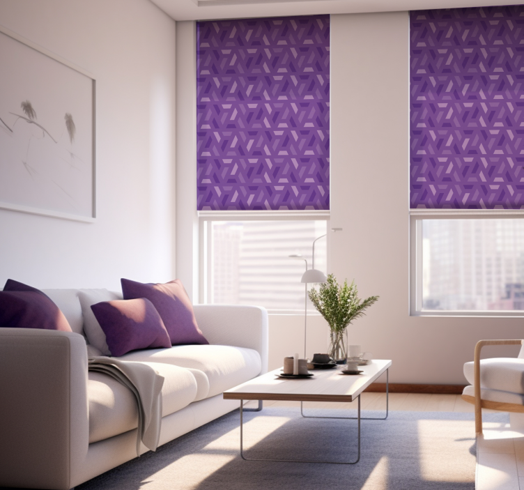 Geometric Lilac Pattern Living Room Blind - TenStickers