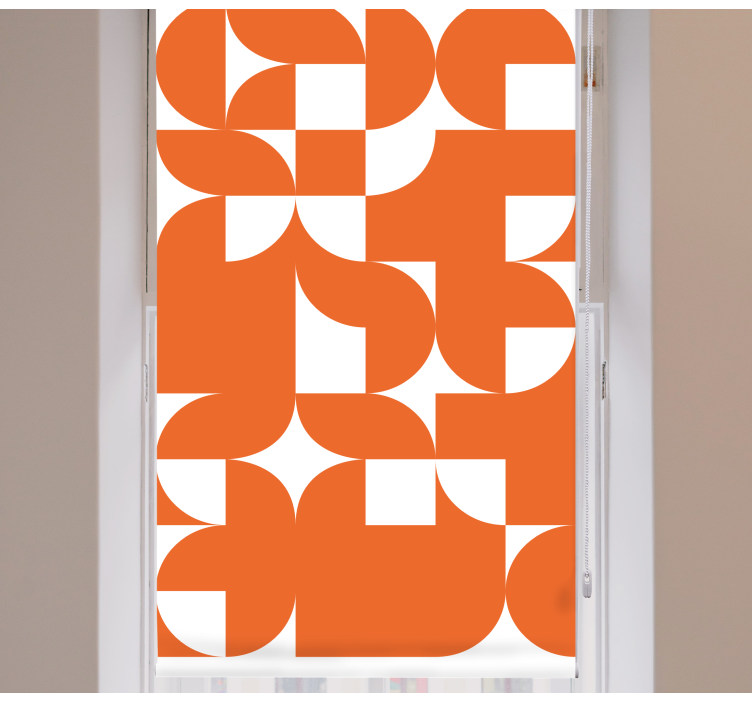 Geometric Orange Patterns modern roller blind - TenStickers