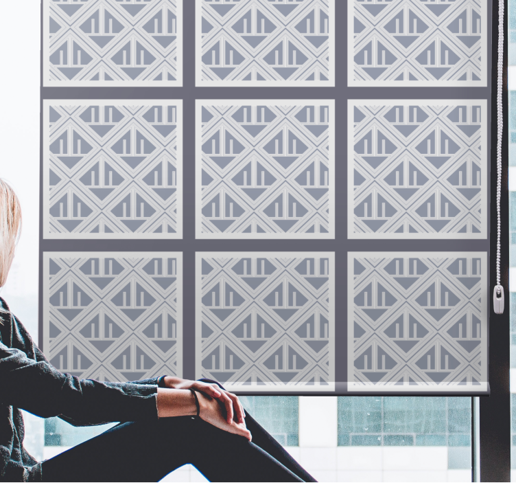 Geometric Patterned Sections modern roller blind - TenStickers