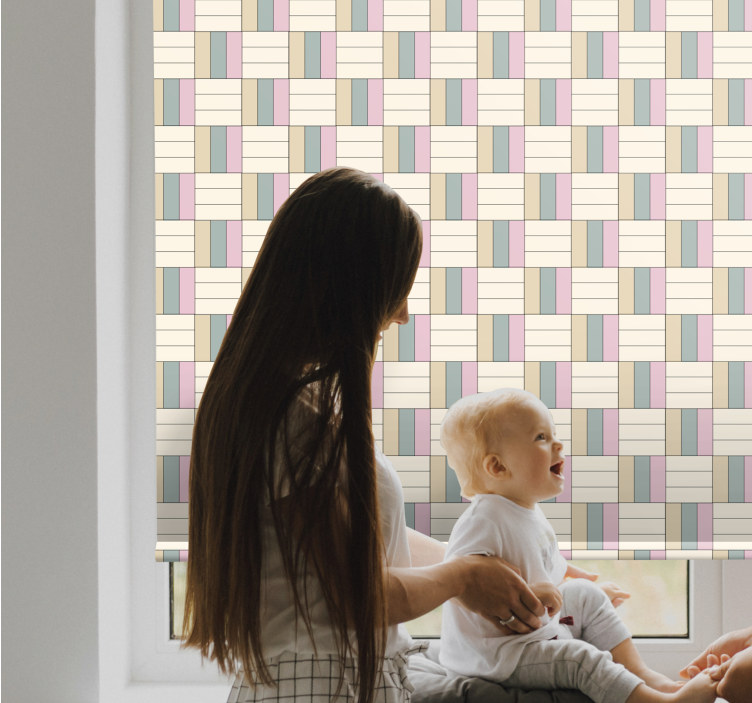 Geometric themed composition textured roller blind - TenStickers