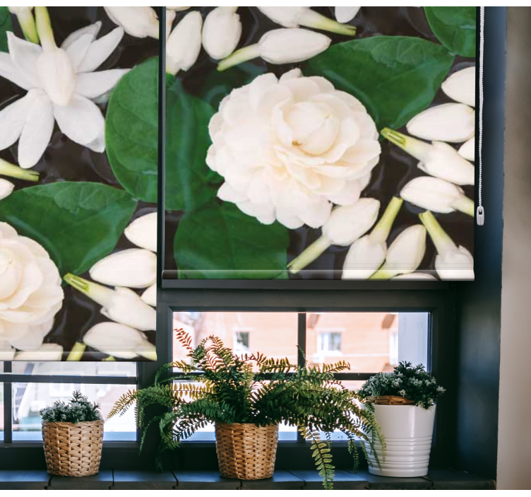 Graceful Blossom Composition roller blind flowers - TenStickers
