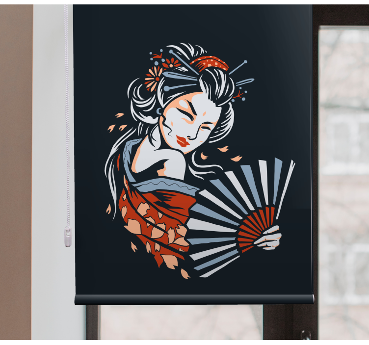 Graceful fan dance original roller blind - TenStickers
